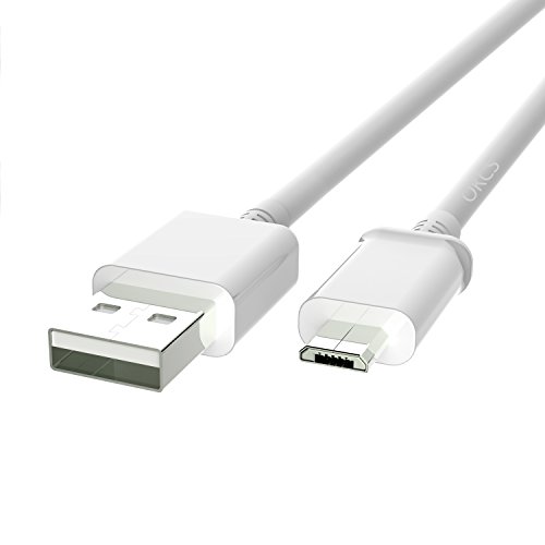 OKCS® Schnell und Sicher 3 Meter Micro USB Kabel MicroUSB zu USB Ladekabel Adapter für Samsung, Sony, Motorola, Huawei, Nokia, LG, Xiaomi, Wiko, Motorola etc. – in weiß - 5