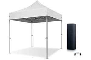 Actiexpress Tente Pliante Barnum Pliant Tonnelle Professionnelle 2x2,3X3,3x4.5,3x6,4x8 Structure en Aluminium 45mm Toit 380g/m² qualité professionelle (Blanc, 2x2)