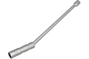 ZKTOOL 14mm Long Rod Universal Joint Magnetic Spark Plug Wrench, Thin Wall 12 Point 3/8 Inch CR-V Swivel Extension Spark Plug Socket, Spark Plug Puller, Spark Plug Removal Tools