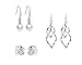 Produktbild 3 Paare Damen Ohrring,Damen 925 Silber Quasten Doppel Leaves Ohrring Kristall Teardrop Zirkonia Stein Blume Herzform Delphin Ohrringe Ohrstecker,Damen Schmuck Geschenk (4 Stil)