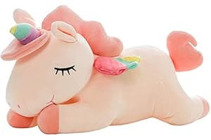 SNOWOLF Unicorno in Peluche Giocattolo di Unicorno Carino Morbido Cuscino Coccolante con Ali Arcobaleno, Giocattolo Kawaii, per Bambini e Ragazze, Rosa, 40 cm