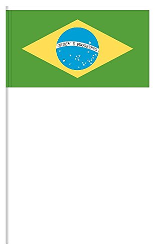 10 x Papierfähnchen "Brasilien" - partydiscount24®