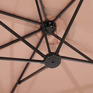 Superjare 14 Ft Outdoor Patio Umbrella With 1 89 Inches Pole Caliber Extra Large Double Sided Design With Crank Polyester Fabric Beige Amazon In Garden Outdoors