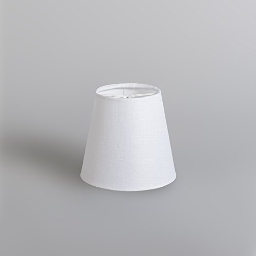 QAZQA Leinen Klemmschirm 12cm rund SC leinen weiß , Rund konisch Klemmschirm - 3