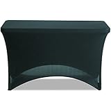Iceberg - Stretch-Fabric Table Cover, Polyester/Spandex, 24" x 48", Black 16511 (DMi EA by Iceberg