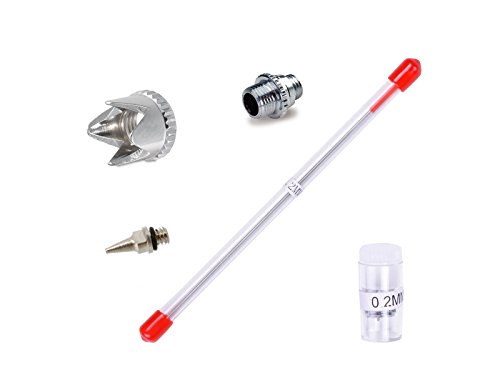 Royalmax AB-180 - Boquilla para aerógrafo de 0,2 mm + tapa de aguja + boquilla y aguja