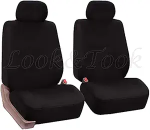 Look&Took Pure Cotton Front Towel seat Cover for MG ZS EV Exclusive (Electric) (Black)