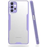 Elfia Samsung Galaxy A32 4G ile Uyumlu Silikon Kılıf Şeffaf Kamera Lens Korumalı Yumuşak İnce Kapak Parfen Mor