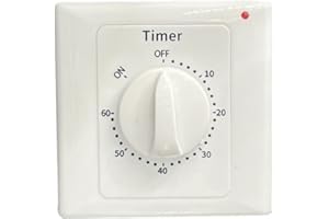 TAIKUWU Countdown Timer Schalter AC 220V Min Hochleistungspumpe Elektronische mechanische Countdown Steuerung Timer Socket Time Switch 86 Panel(60 Minuten)