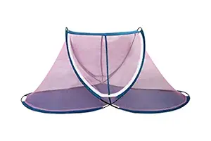 A.R Foldable Single Door Mosquito with Bottom for Beds, Crib Netting, Self-Standing Tent for Camping, Fully Enclosed Bottom, Anti Mosquito Bites (Net Color: Pink | Suitable for: 3-6 Years Kid)