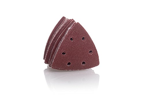 HRDWELL® Klett-Schleifdreiecke Für Delta-Schleifer 93x93x93 mm Ø 60 Stück Körnung je 10 x 40/60/80/120/180/240 Haft Schleifdreick Delta-Schleifpapier Dreieckschleifer Dreieckig 6 Loch - 2