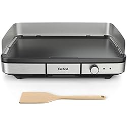 Tefal Plancha Electrique Maxi Plancha XXL 10/12 Personnes Plancha Intérieur et Extérieur Inox CB690D12