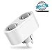 Produktbild WLAN Smart Plug, 2in1 Mini Smart Steckdosen Kompatibel mit Alexa, Echo, Google Home und IFTTT, Sprachsteuerung und Fernbedienung, kein Hub Erforderlich, Timing-Funktion QooTec EUS004