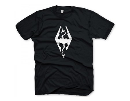 Preisvergleich Produktbild The Elder Scrolls GE1215L T-Shirt my Motiv Skyrim Drachenlogo, Schwarz, Large
