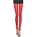 Produktbild spritech (TM) Sexy Damen Soft Elastic Kunstleder Skinny Leggings Pants Tights, Leuchtendes Rot, xl