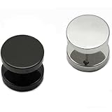 1 Pair of Men's Barbell Stainless Steel Ear Studs Earrings 5mm