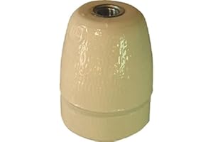 SCONOSCIUTO 0 212 802 - Portalampada in porcellana E27, ENEC, 3 pezzi, con raccordo in metallo M10 x 1