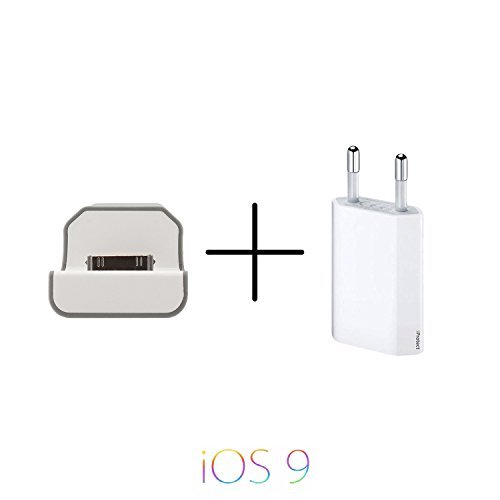 Original iProtect® 2in1 Set USB Ladestecker Halterung Steckdosen Dockingstation u Netzteil weiß für iPhone 6 6 Plus iPhone 7 7 Plus iPhone 5 5s 5c iPod Touch 5G Nano 7G - 2