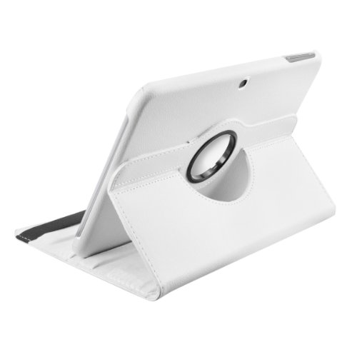 3in1 Set: kwmobile Hülle für Samsung Galaxy Tab 3 10.1 P5200 / P5210 / P5220 – 360° Standfunktion Case Tablet Schutzhülle Kunstleder – Smart Cover Tabletcase Weiß + Folie, kristallklar + Stylus, weiß - 9