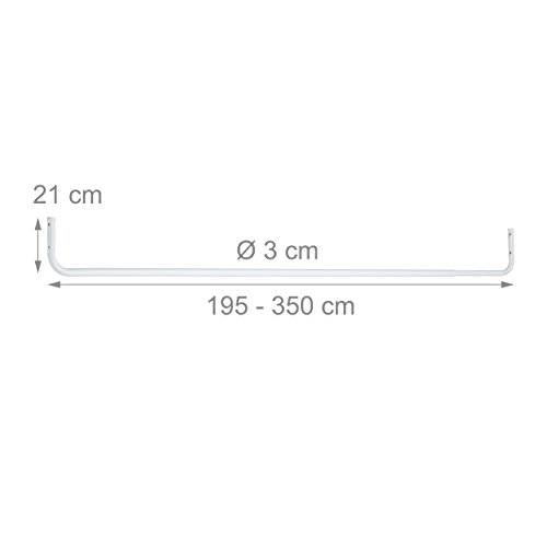 Relaxdays Deckenregal Garage Metall, 100 kg Traglast, Deckenhalterung, 2 Wandstangen bis 330 cm ausziehbar, weiß - 4