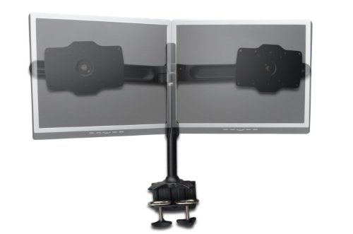 DIGITUS Dual-Monitor Halter mit Tischlemmung / Klemmbefestigung für 24″-27″ Monitore,schwenkbar, neigbar, rotierbar, Aluminium, schwarz - 2