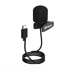 FitSpark External MIC Exclusively for Eagle Series Action Cameras (only for Eagle i6 PRO/Eagle iMAX) with Micro USB Connector | Convenient Clip | Long Cable (Black) (Eagle External Mic)