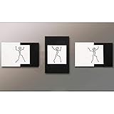 Frame:Nee ZXMPGYH Pintura Modern Home Decor Art Figuras Simples Cuadros Pintados A Mano Abstracto Blanco Negro Pinturas sobre Lienzo 3 Panel