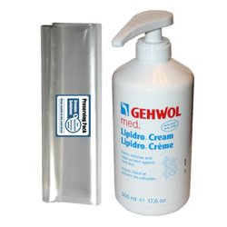 GEHWOL GERLACH Med Lipidro foot cream kit / Large Salon Size 0,5L 500ml / Largest on Amazon / Treats, reduces and helps against hard skin / Compensate a lack of lipids and moisture / Can be used by everyone, not just professionals / Comes with preserving pack / Made in Germany