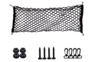 MKEMKA Car Boot Net Car Net Storage Nylon Trunk Storage Net Adjustable Elastic Organizer Net for Car Interior Roof Storage Luggage Rear Boot Suv Groceries Motorhomes Universal