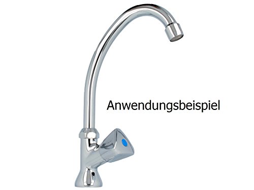tecuro HU-Auslauf für Stand-Armaturen verchromt, Typ 130 – 3/4″ Anschluss, konisch dichtend für Ø 18 mm Aufnahme - 5