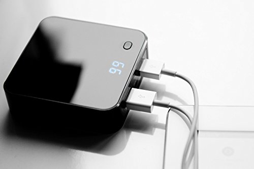 ednet 31891 Power Bank mit LED-Display, Kapazität: 7.800 mAh, 2x USB Port ( 1A + 2,1A) + Micro USB, kompakte Größe, schwarz - 4
