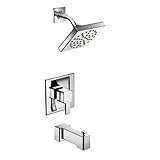 0.5 Moen TS2713EP Single Handle Tub and Shower Trim with Eco-Performance Showerhead, Chrome by Moen