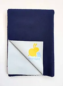 tinyrabbit Fleece On PU Coat Waterproof Rubber Sheet /Baby Quick Drysheet / Extra Absorbent Dry Sheet (Children: S, Dark Blue)