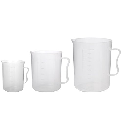 3 Stk. 250ml 500ml 1000ml Messkanne Transparente Plastikmessbecher Messbecher mit Griff