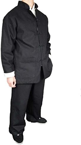 Interact China Premium Linen Black Kung Fu Martial Arts Taichi Uniform Suit XS-XL or Tailor Custom Made + Free Magazine