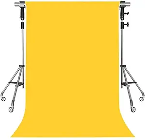 IshMukh 8x12ft Polyester Wrinkle Resistant Backdrop Background Clothe for Photography Portrait Televison Photo Booth Video Photoshoot for Background Screen Video Recording Background Curtain (Yellow)