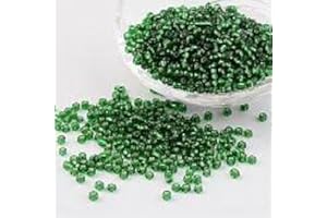 Handicraft Emporium Glass Seed Beads | Lined | 3mm | Green | 50g
