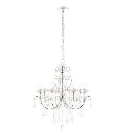 ENDON72561 Tabitha Eight Light Ceiling Pendant Light In Clear Crystal Glass And Chrome Plate