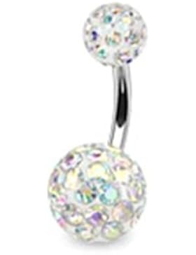 Paula & Fritz® Bauchnabelpiercing aus Edelstahl Chirurgenstahl 316L Doppelter ...