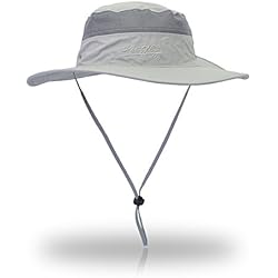 Gorro de pesca cortavientos VICSPORTS - Factor de protección 50 antirrayos UV, para exteriores, estilo pescador con rejilla, 56- 61 cm