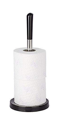 Wenko 22008100 Toilettenpapier-Ersatzrollenhalter Polaris, Keramik, schwarz, 14 x 14 x 36 cm - 2
