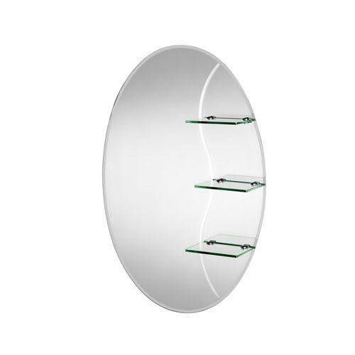 Croydex Coniston Spiegel, oval, mit Regalen