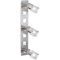 Paul Neuhaus 11783-55 Milia - Lámpara de techo con 3 luces (acero, IP20, incluye 3 bombillas halógenas G9, 28 W, 230 V, 7 x 60 x 14,5 cm), color plateado