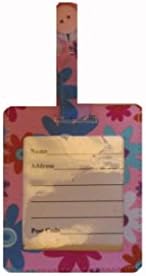 Funky Pink Flower Luggage Bag Identity Tag