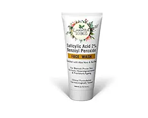 Luxura Sciences Salicylic Acid 2% Face Wash with Niacinamide, Benzoyl Peroxide , Aloe Vera & Tea Tree For Blemish-Prone Skin, Acne, Hyperpigmentation & Premature Ageing.100ml