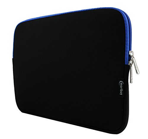 Emartbuy Schwarz / Blau Wasserdicht Neopren weicher Reißverschluss Kasten Abdeckung Sleeve mit Blau Interior Passend für Odys Fusion Win 12 Pro 2 in 1 Covertible PC 11.6 Zoll ( 11.6 - 13.3 Zoll )
