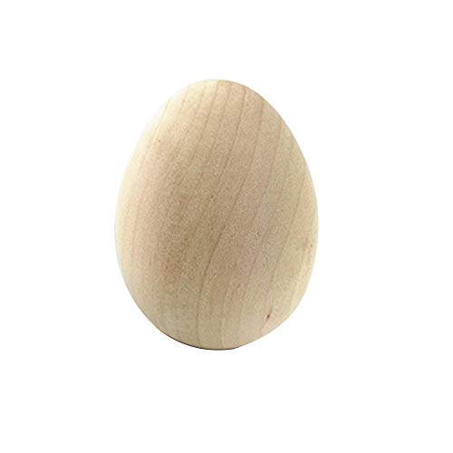 6 Pcs Unpainted Wooden Egg, Easter DIY Doodle Egg Toy - for Easter, Crafts and Shows