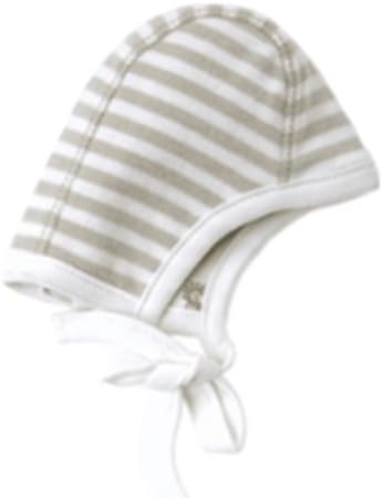 Melondipity Boy or Girl 100% Organic Cotton Striped Pilot Baby Hat - Reversible Brown and White Aviator Infant Beanie - One Size for Newborn to 3.63kg