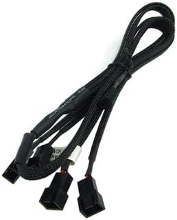 Phobya Y-Cable 3Pin Molex to 4x 3Pin Molex 60cm - black Cables Fan cables & adptors