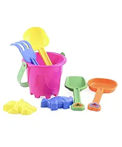 RUDRAMS Beach Play Set for Kids / Sand Play Set with Bucket, Shovels & Molds / Beach Toys for Toddlers / Toddler Gardening playset / Beach Toys Gift Basket / Digging kit for Kids (Small)